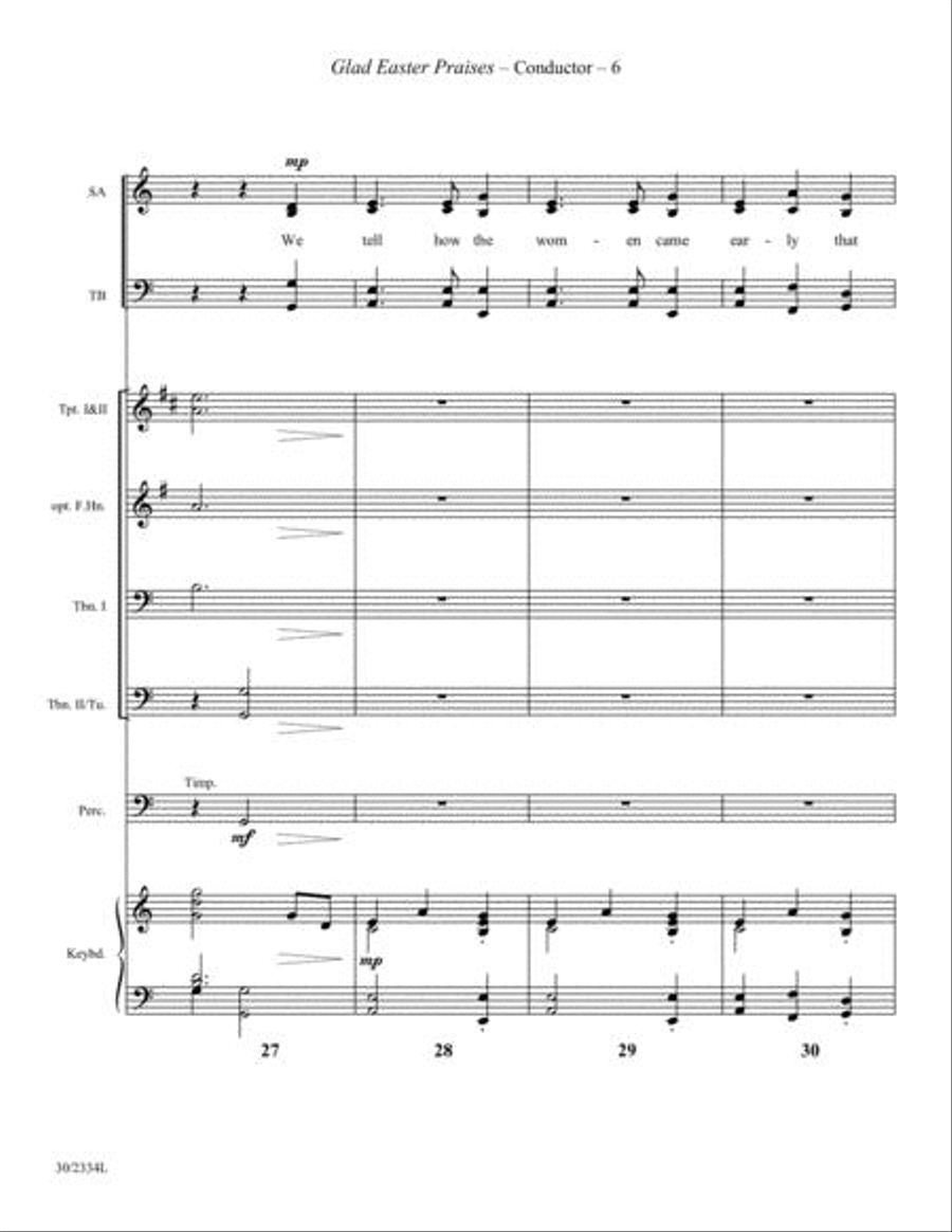 Glad Easter Praises - Brass and Percussion Score/Parts by Lloyd Larson Choir - Sheet Music page 6