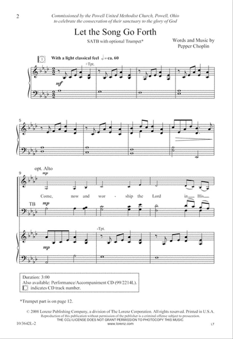 Let the Song Go Forth Let the Song Go Forth 4-Part scores gallery preview page 3