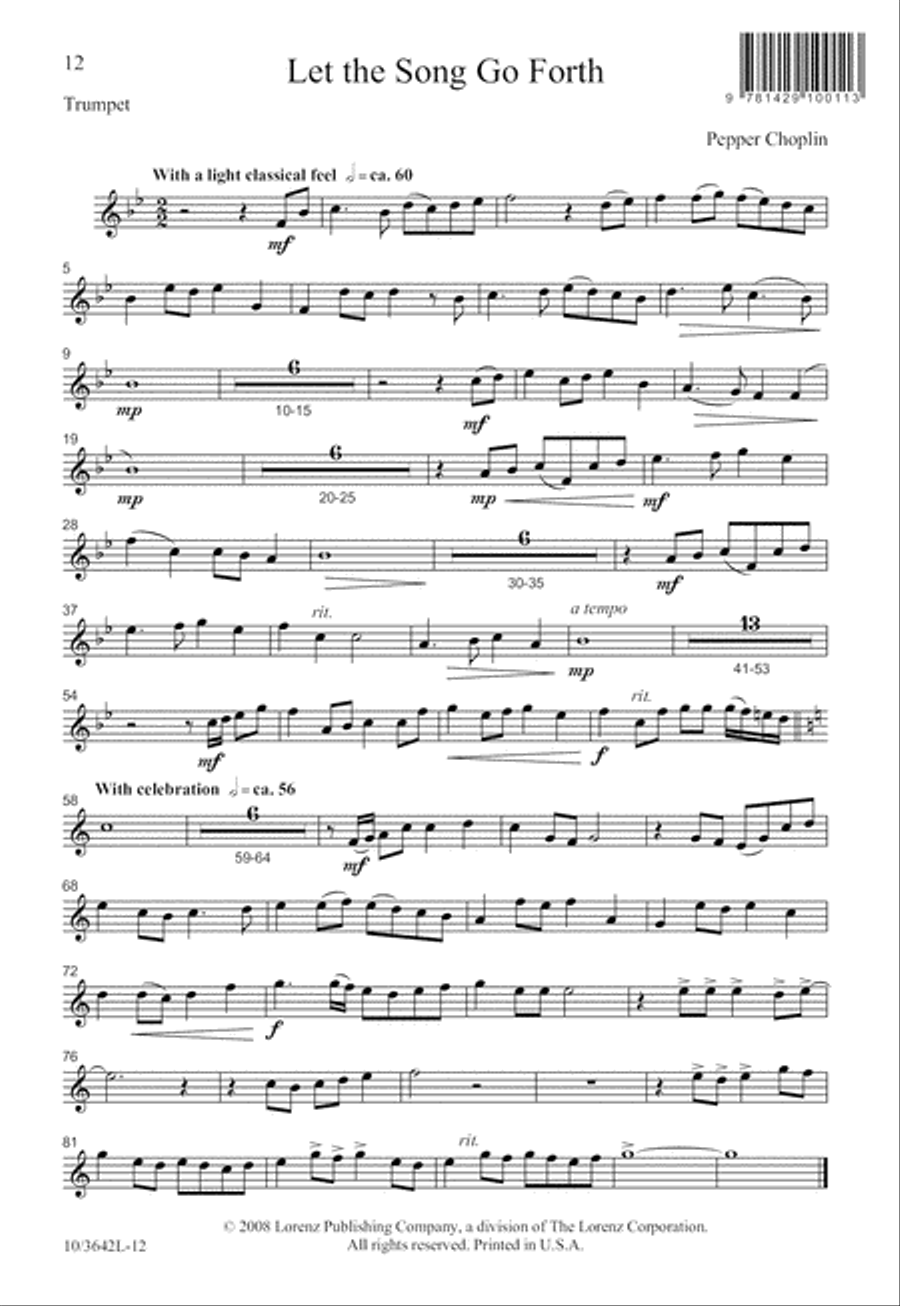 Let the Song Go Forth Let the Song Go Forth 4-Part scores gallery preview page 13