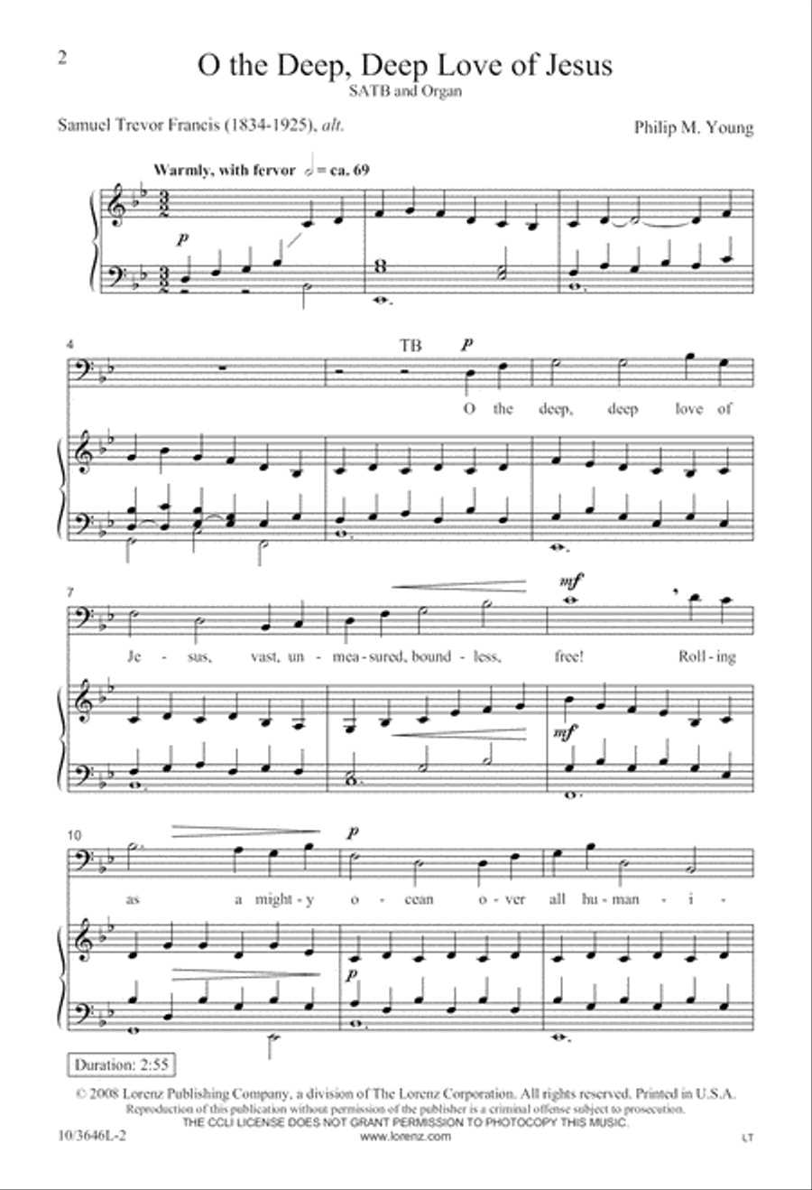 O the Deep, Deep Love of Jesus 4-Part scores gallery preview page 3