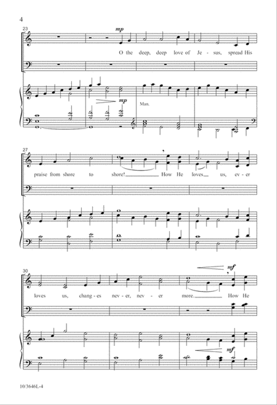 O the Deep, Deep Love of Jesus 4-Part scores gallery preview page 5