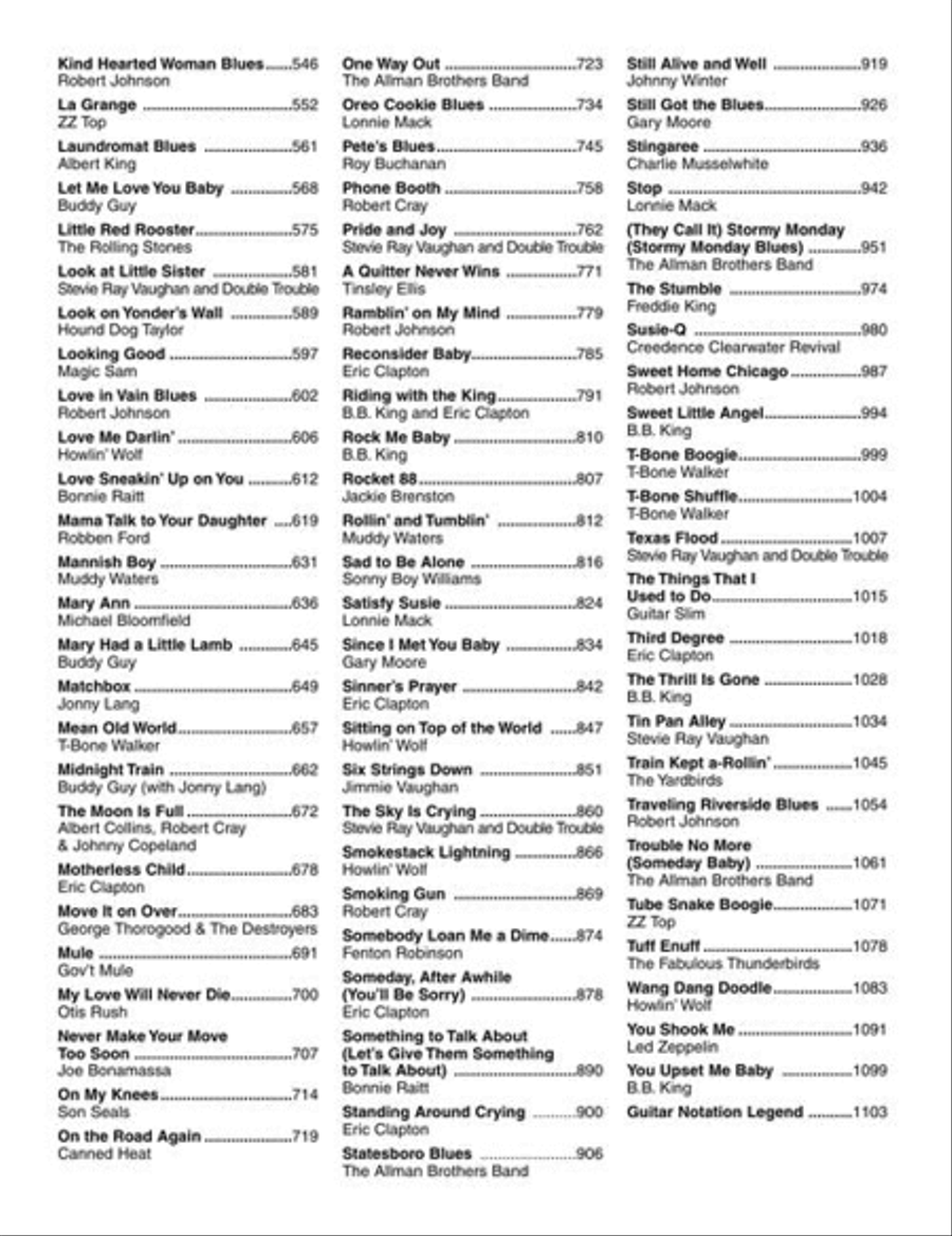 Blues Guitar Tab White Pages Electric Guitar scores gallery preview page 4