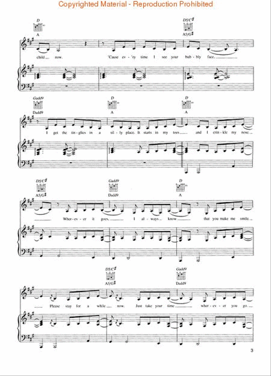 Bubbly Piano, Vocal, Guitar scores gallery preview page 3