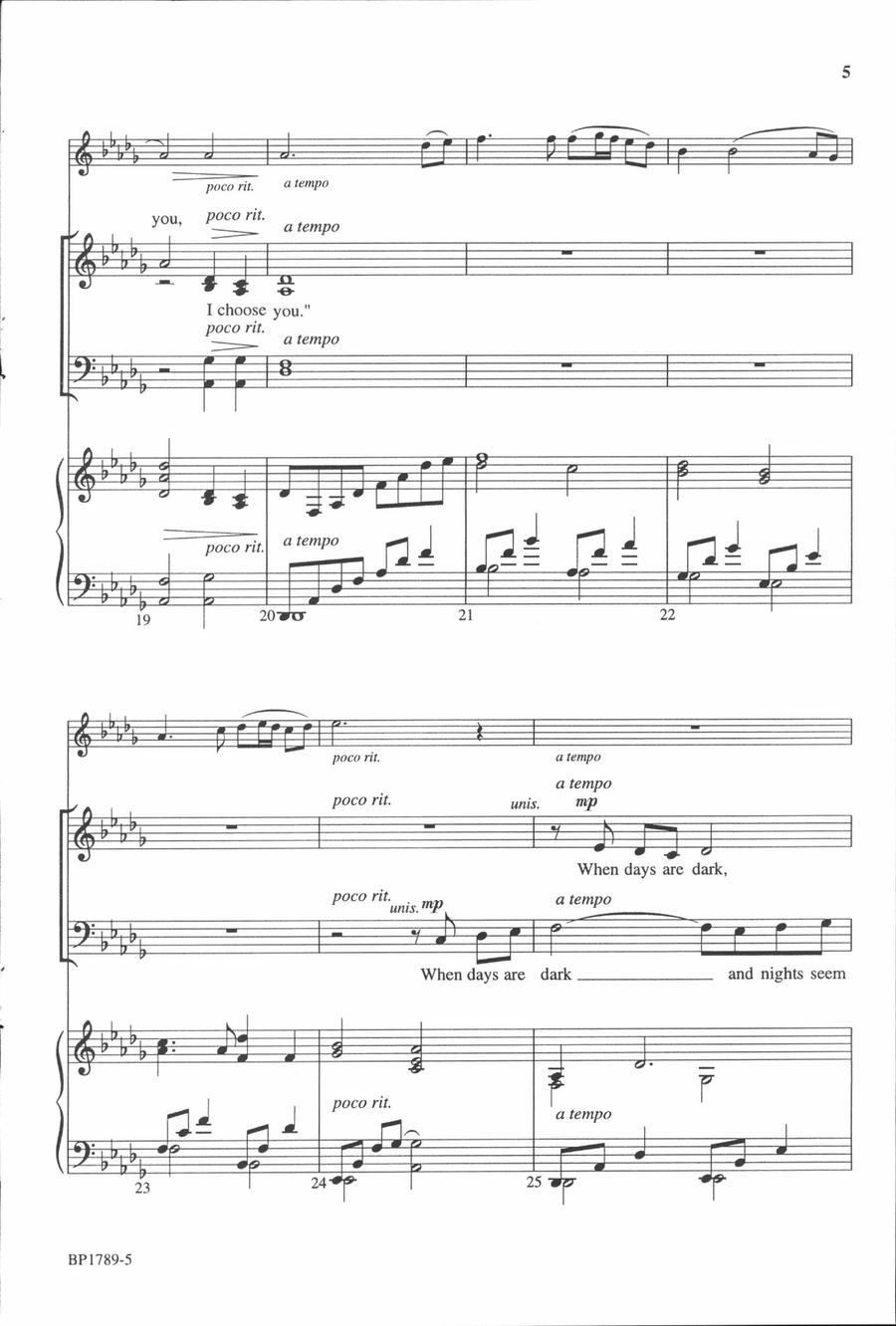 I Choose You - SATB I Choose You - SATB 4-Part scores gallery preview page 5