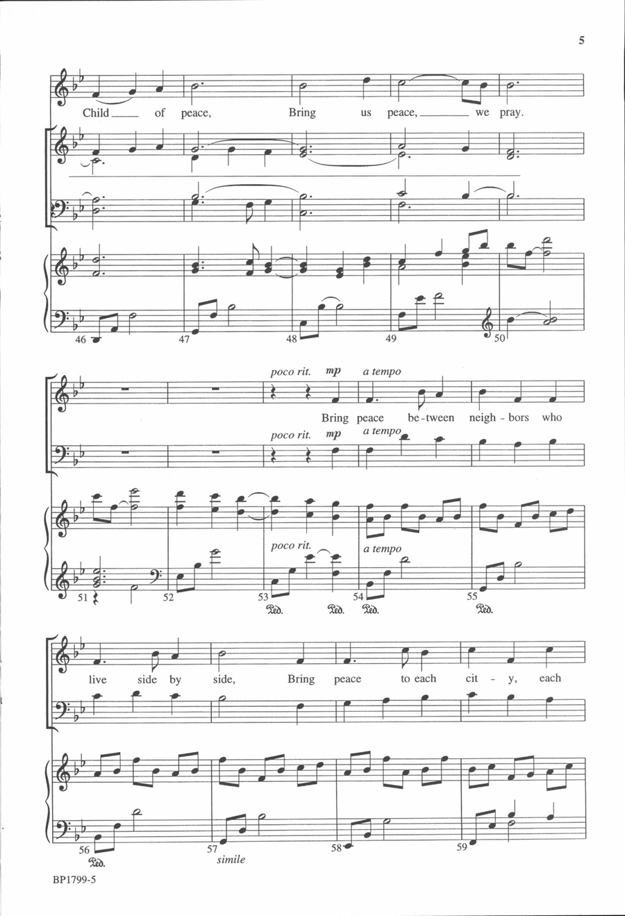 Bring Us Peace (SATB) Bring Us Peace (SATB) 4-Part scores gallery preview page 5