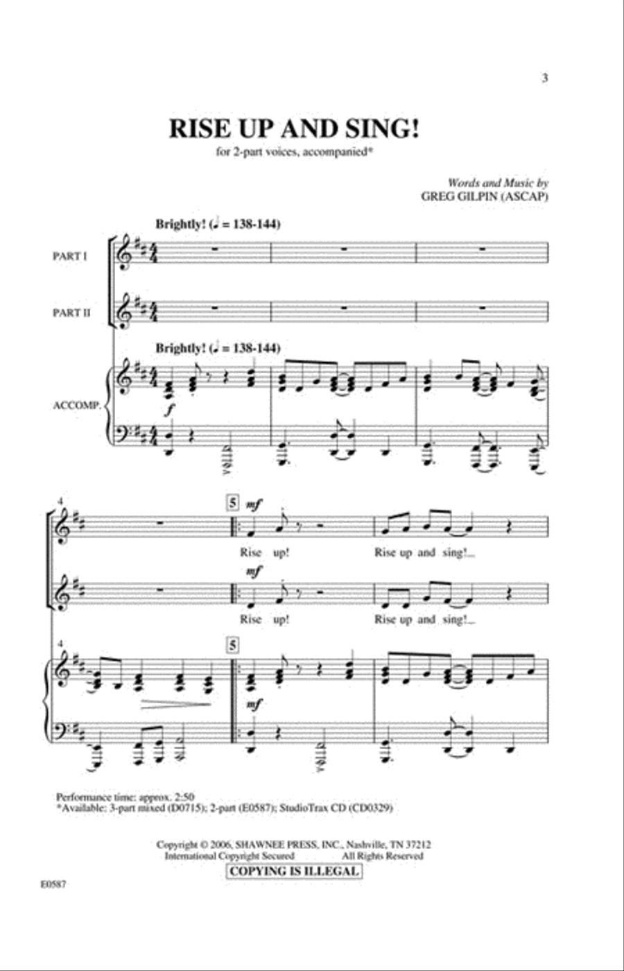Rise Up and Sing! Rise Up and Sing! 2-Part scores gallery preview page 2