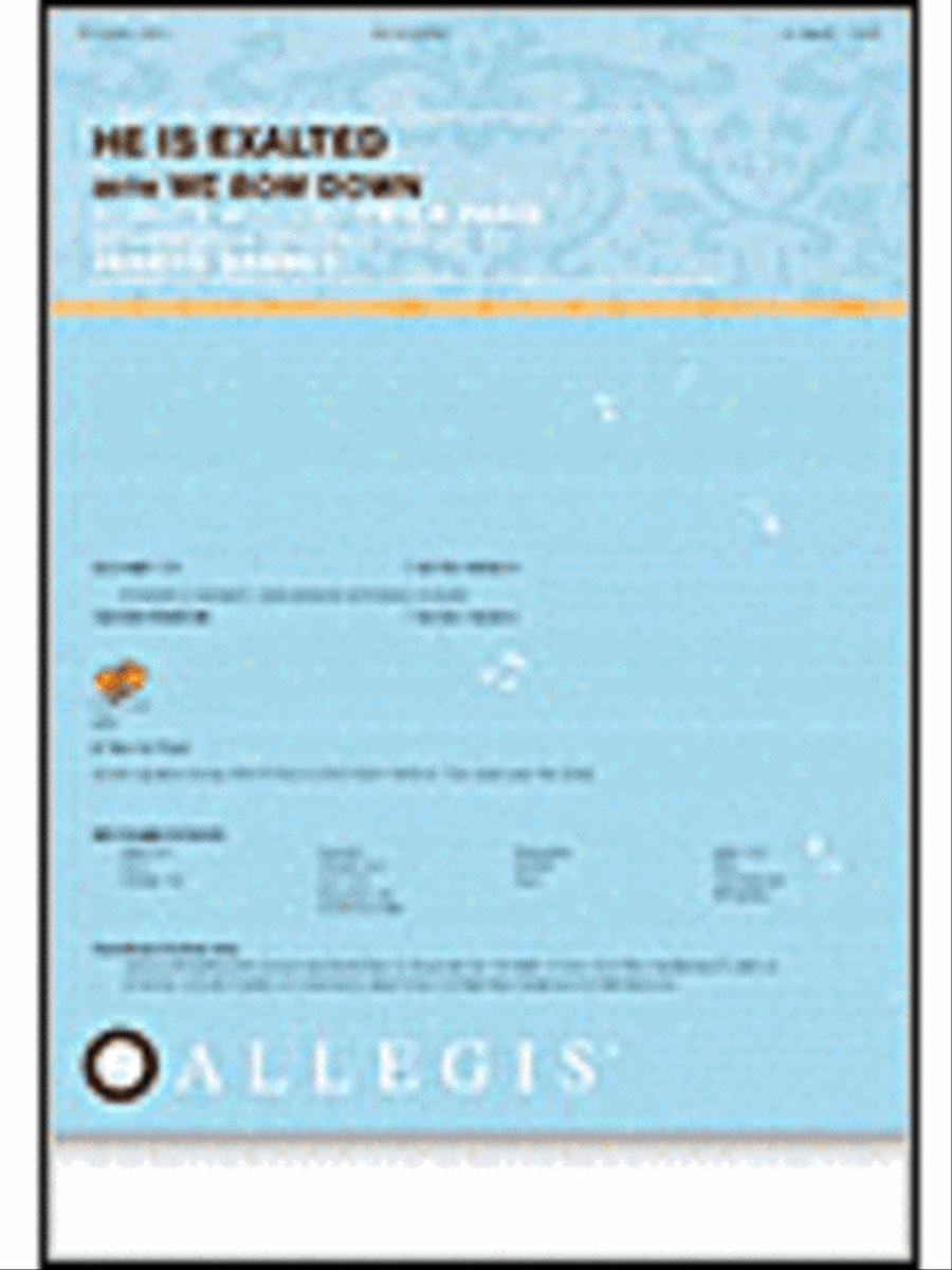 He Is Exalted with We Bow Down (Anthem) Choir scores gallery preview page 1