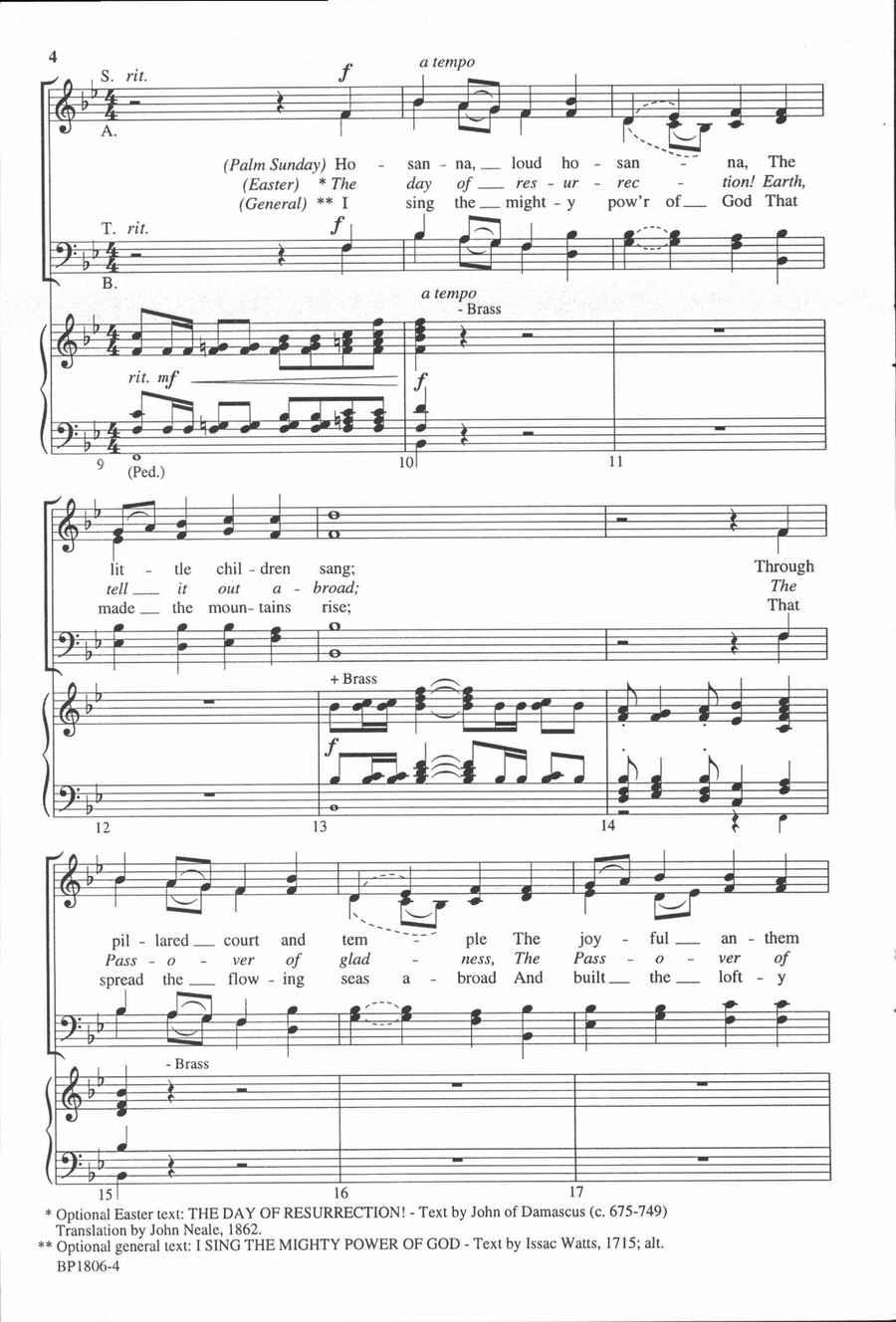 Festival Anthem on ELLACOMBE 4-Part scores gallery preview page 3