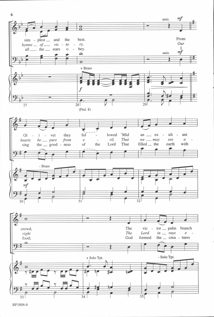 Festival Anthem on ELLACOMBE 4-Part scores gallery preview page 5