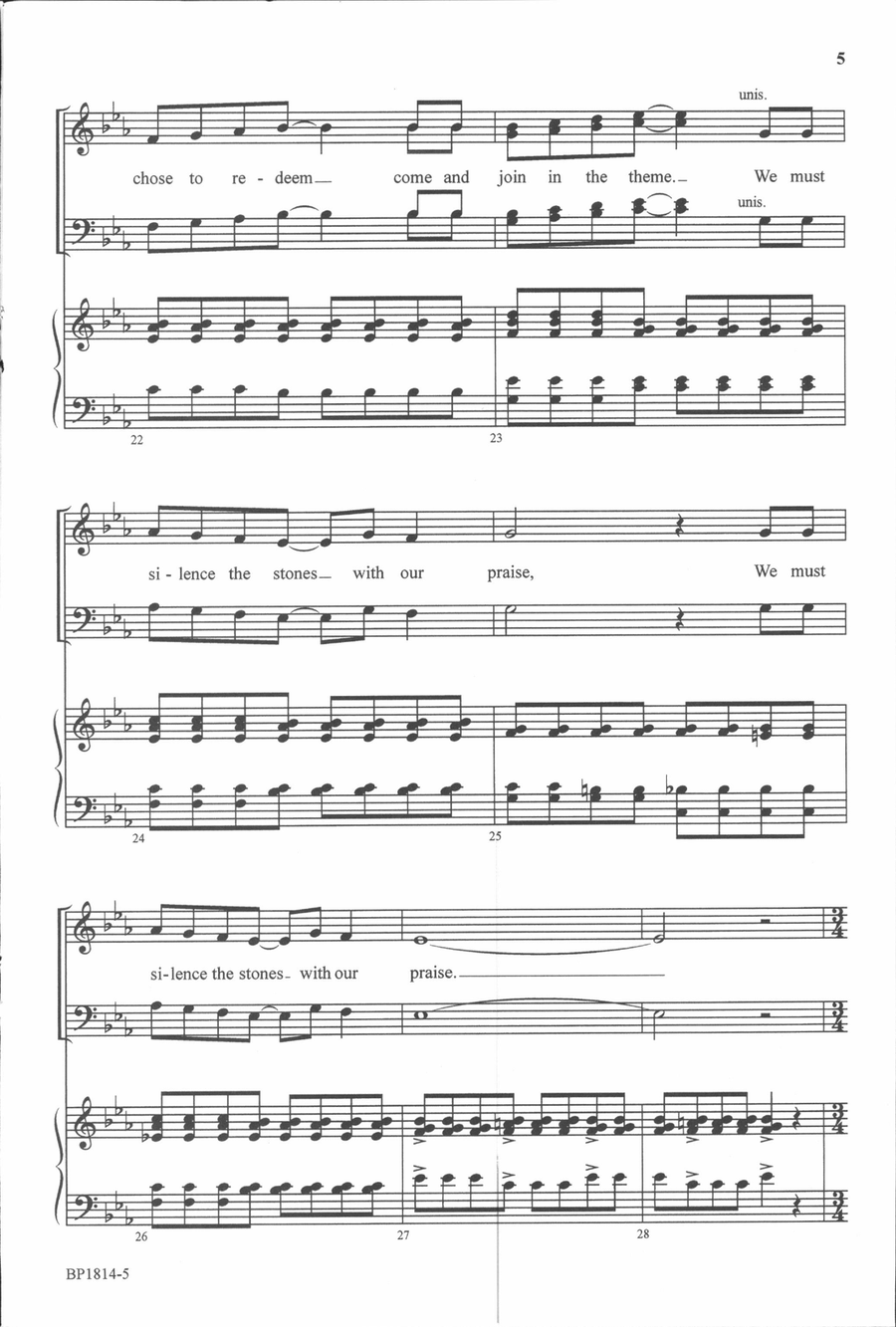 Silence the Stones - SATB 4-Part scores gallery preview page 5
