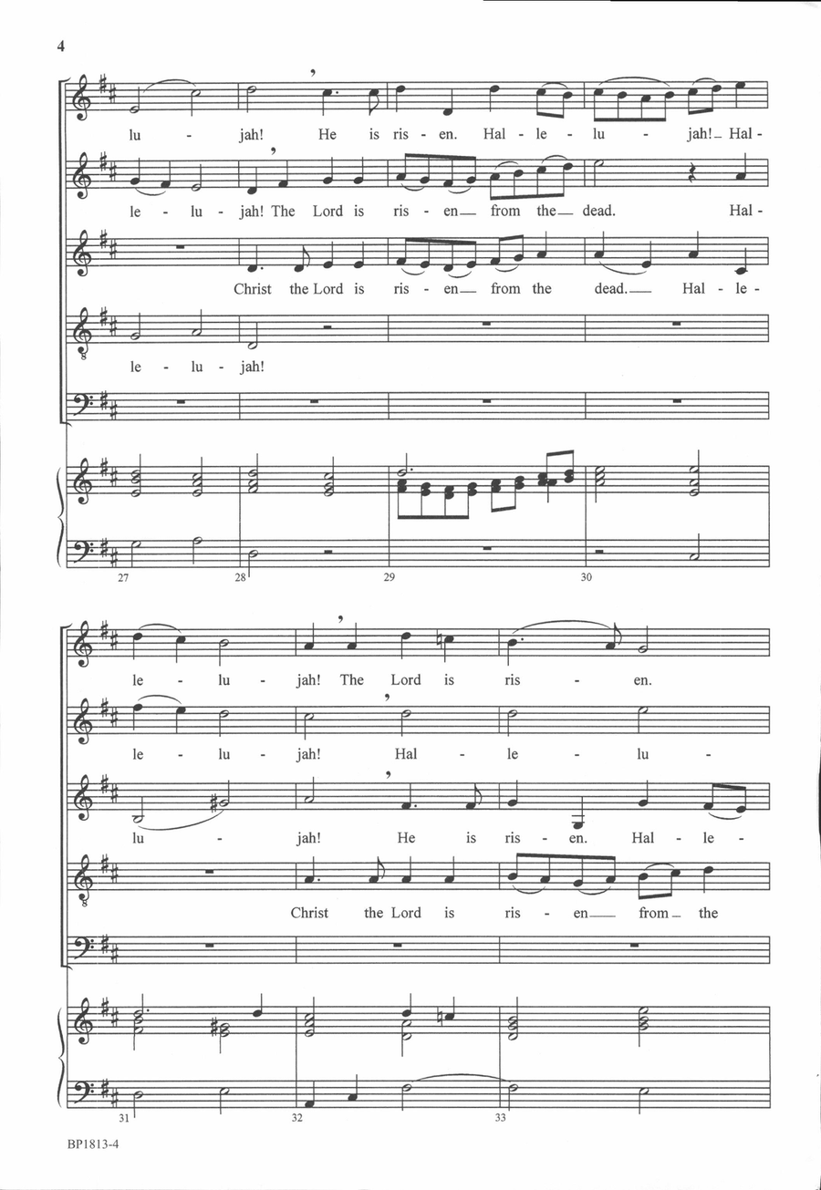 Christ the Lord Is Risen Christ the Lord Is Risen 4-Part scores gallery preview page 5
