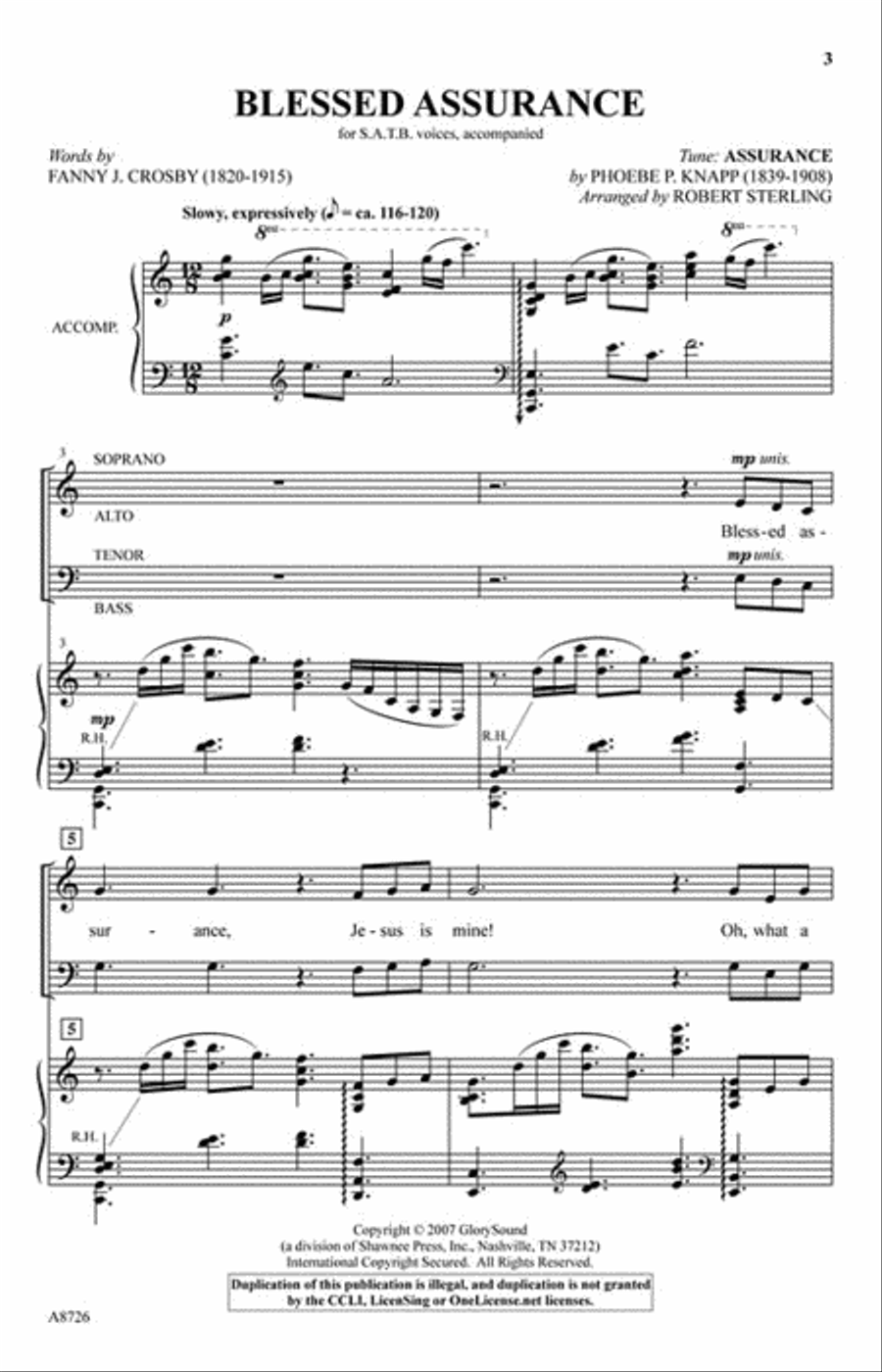 Blessed Assurance Blessed Assurance 4-Part scores gallery preview page 2