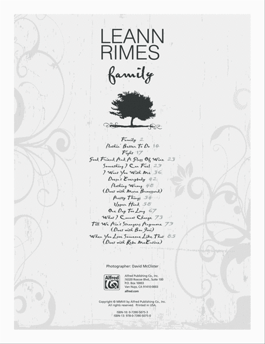 LeAnn Rimes -- Family Piano, Vocal, Guitar scores gallery preview page 2