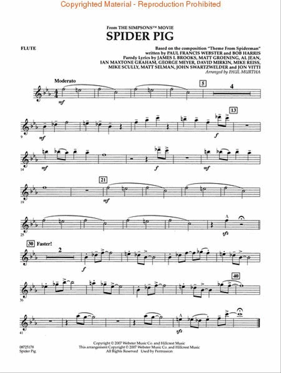 Spider Pig (from The Simpsons Movie) Concert Band scores gallery preview page 4