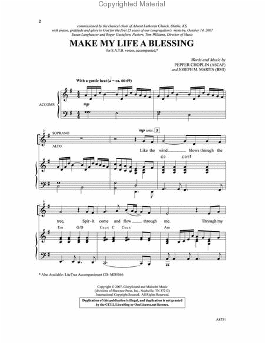 Make My Life a Blessing Make My Life a Blessing 4-Part scores gallery preview page 2
