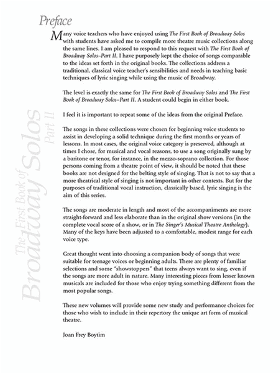 The First Book of Broadway Solos – Part II Mezzo-Soprano Voice scores gallery preview page 3