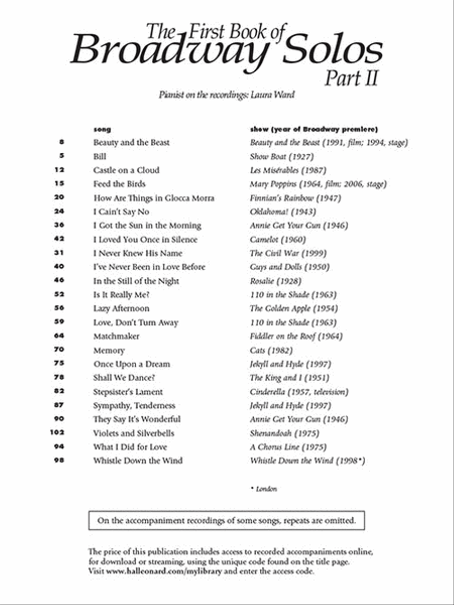 The First Book of Broadway Solos – Part II Mezzo-Soprano Voice scores gallery preview page 4