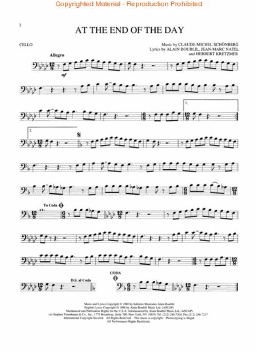 Les Misérables Cello scores gallery preview page 2