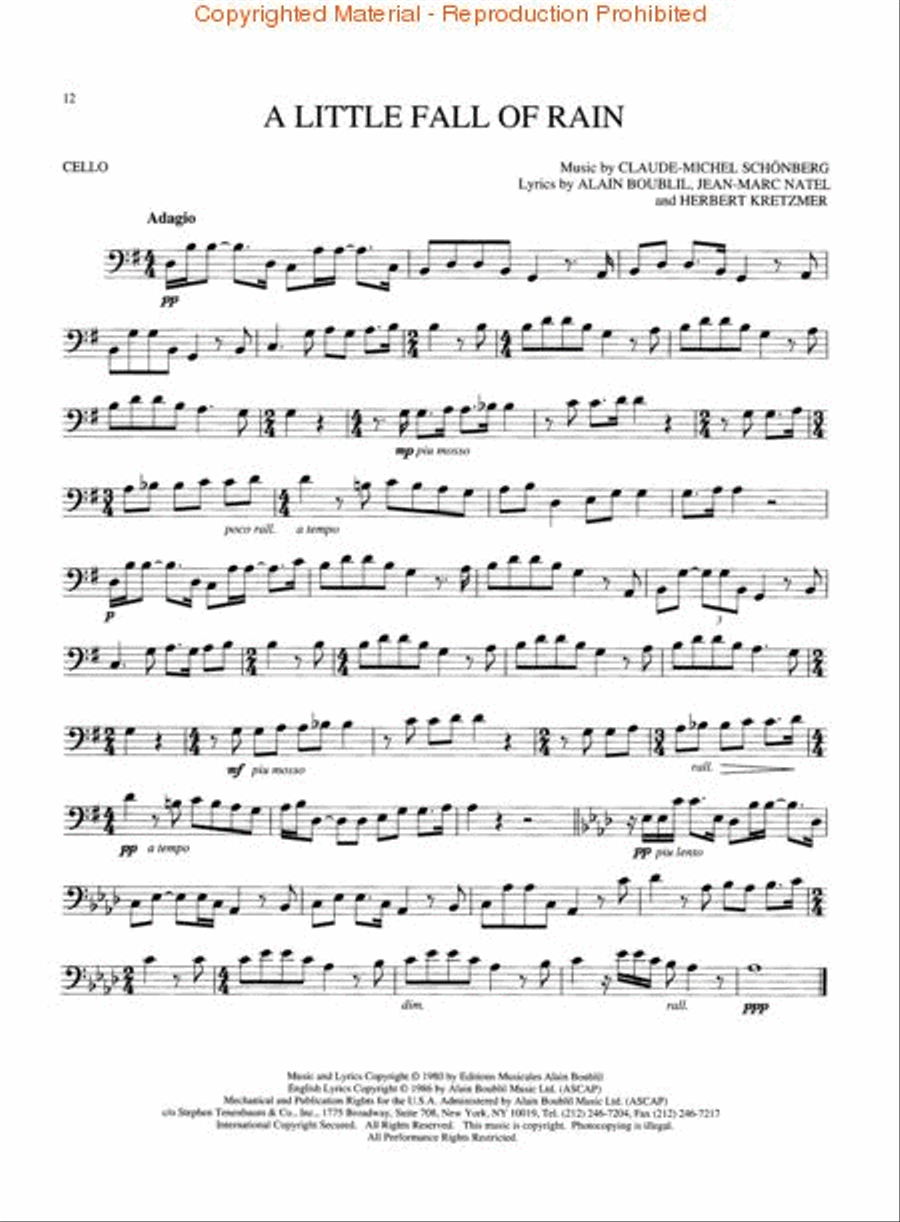 Les Misérables Cello scores gallery preview page 4