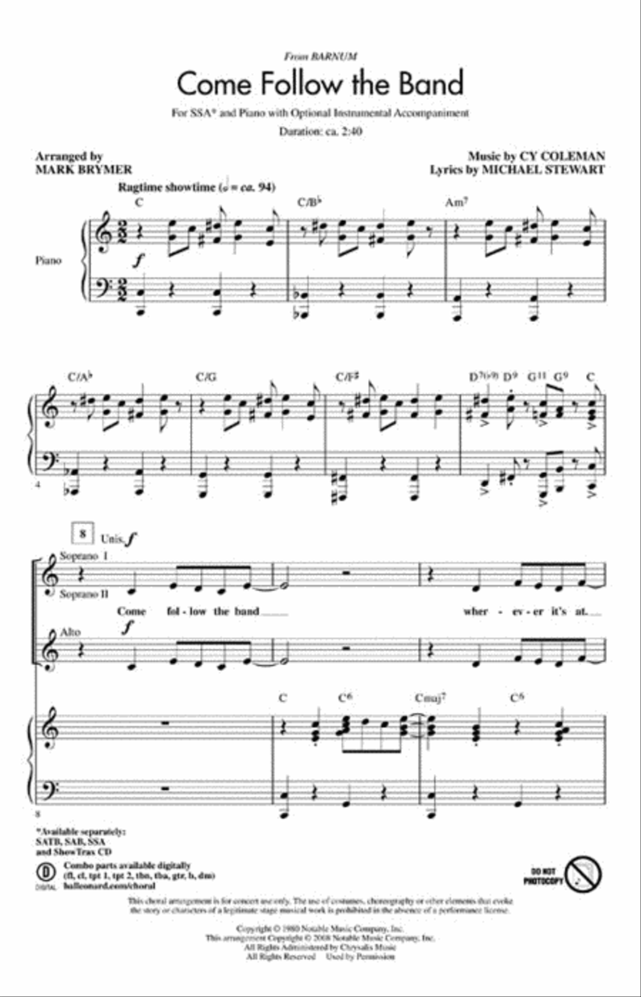Come Follow the Band SSA scores gallery preview page 2