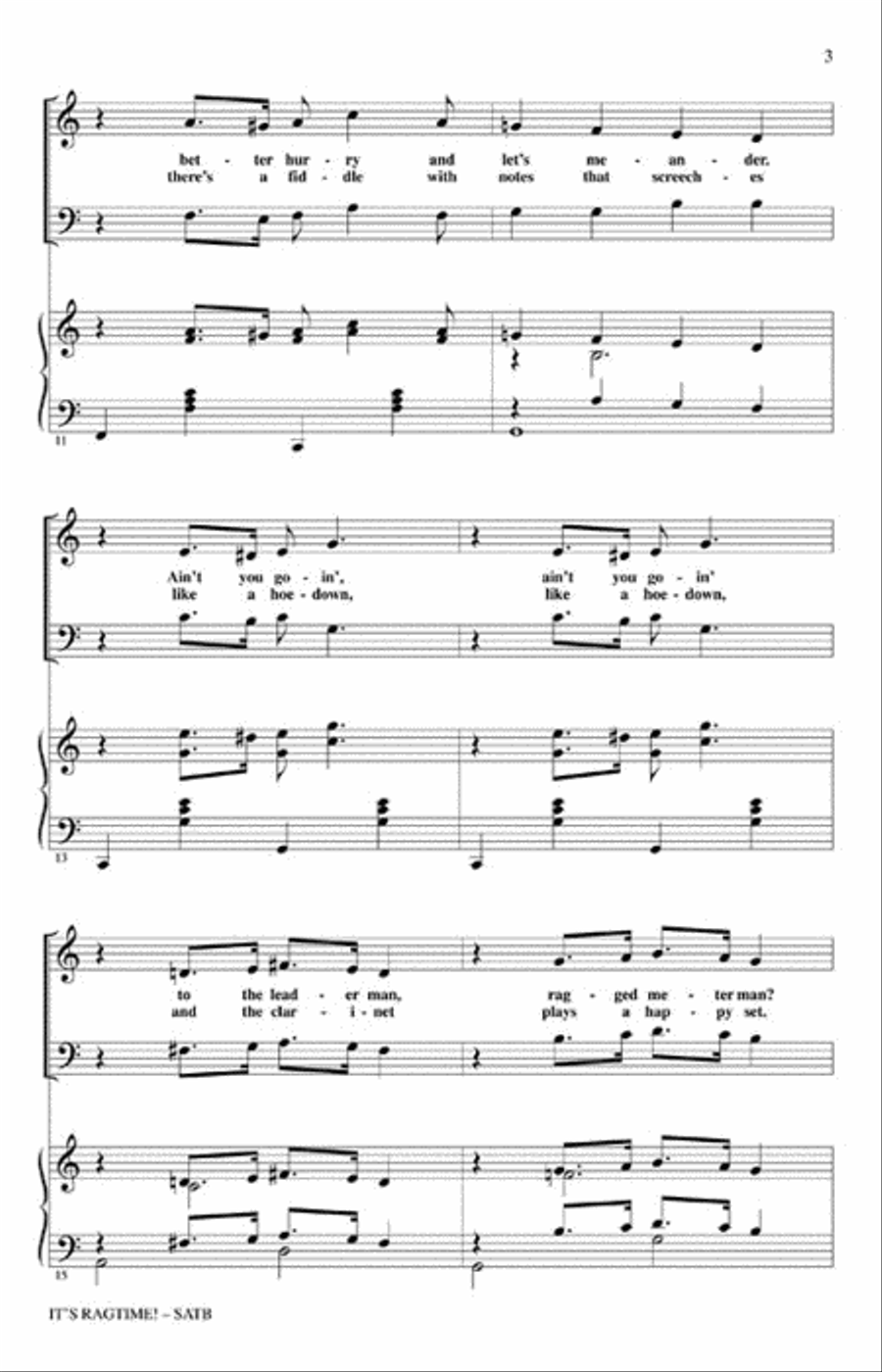 It's Ragtime! It's Ragtime! 4-Part scores gallery preview page 3