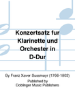 Konzertsatz fur Klarinette und Orchester in D-Dur