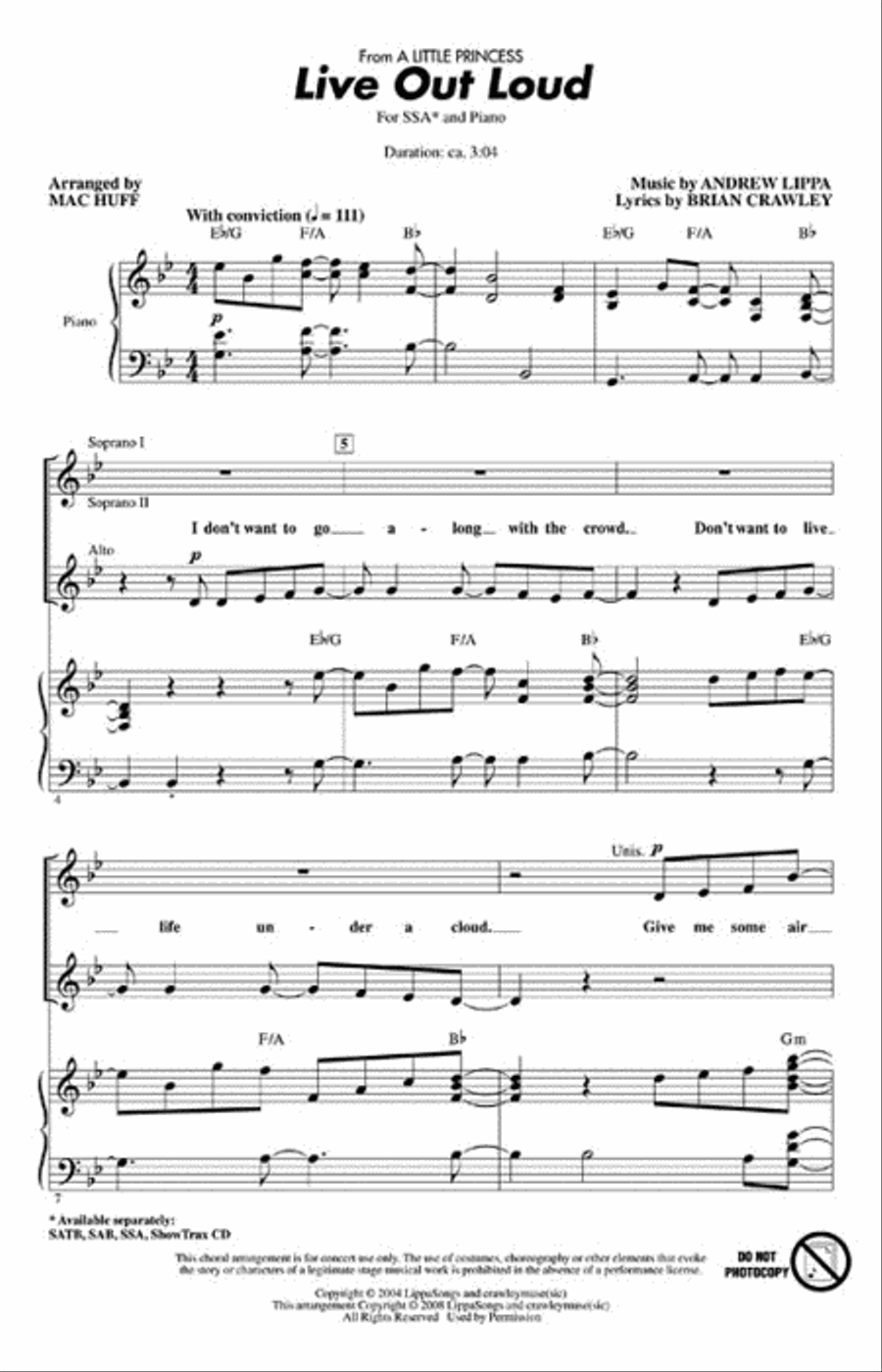 Live Out Loud Live Out Loud SSA scores gallery preview page 2