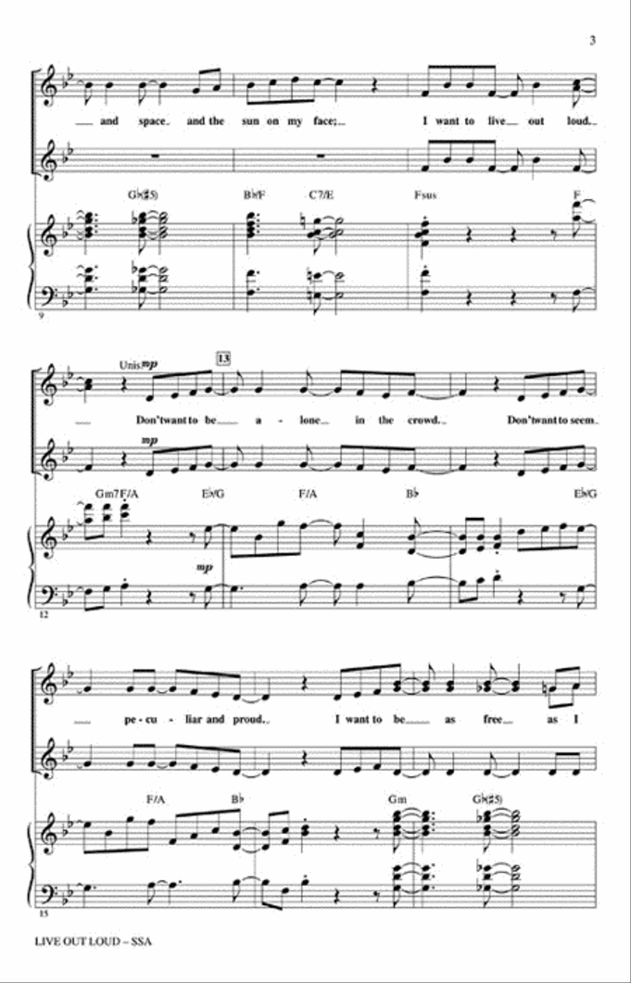 Live Out Loud Live Out Loud SSA scores gallery preview page 3