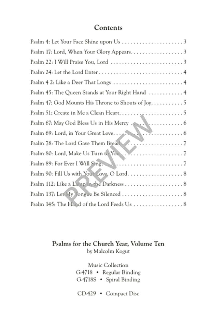 Psalms for the Church Year - Volume 10, Choral Refrains 4-Part scores gallery preview page 3
