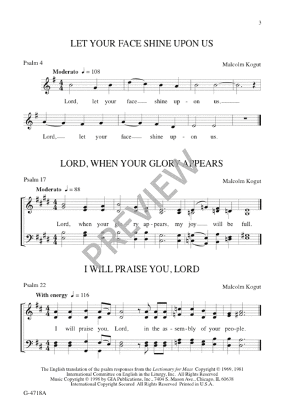 Psalms for the Church Year - Volume 10, Choral Refrains 4-Part scores gallery preview page 4