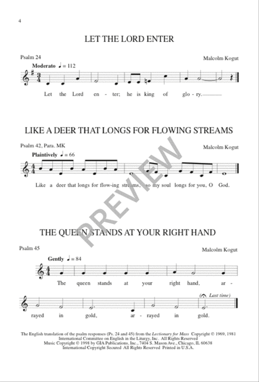 Psalms for the Church Year - Volume 10, Choral Refrains 4-Part scores gallery preview page 5