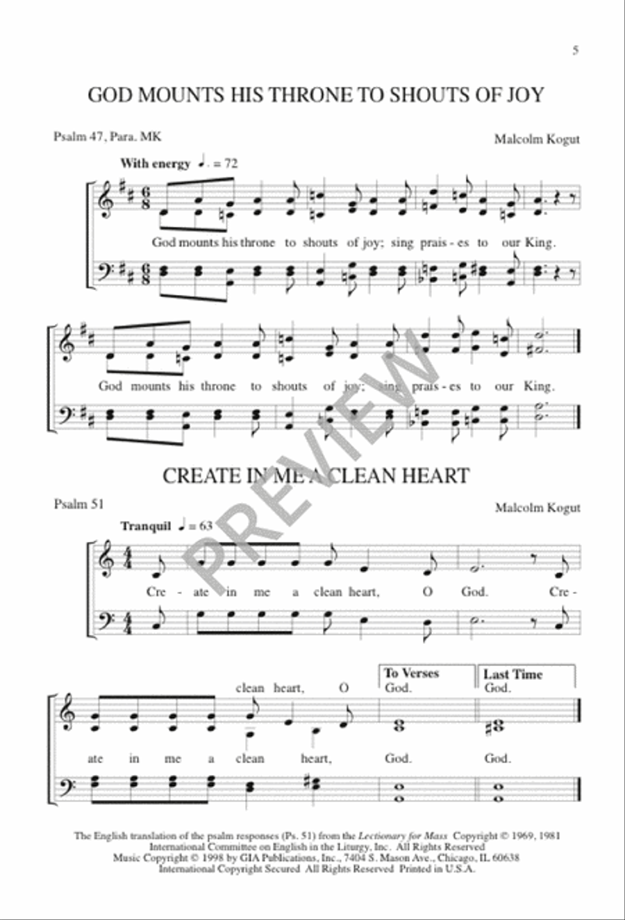 Psalms for the Church Year - Volume 10, Choral Refrains 4-Part scores gallery preview page 6