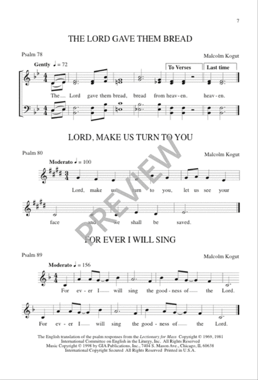 Psalms for the Church Year - Volume 10, Choral Refrains 4-Part scores gallery preview page 8