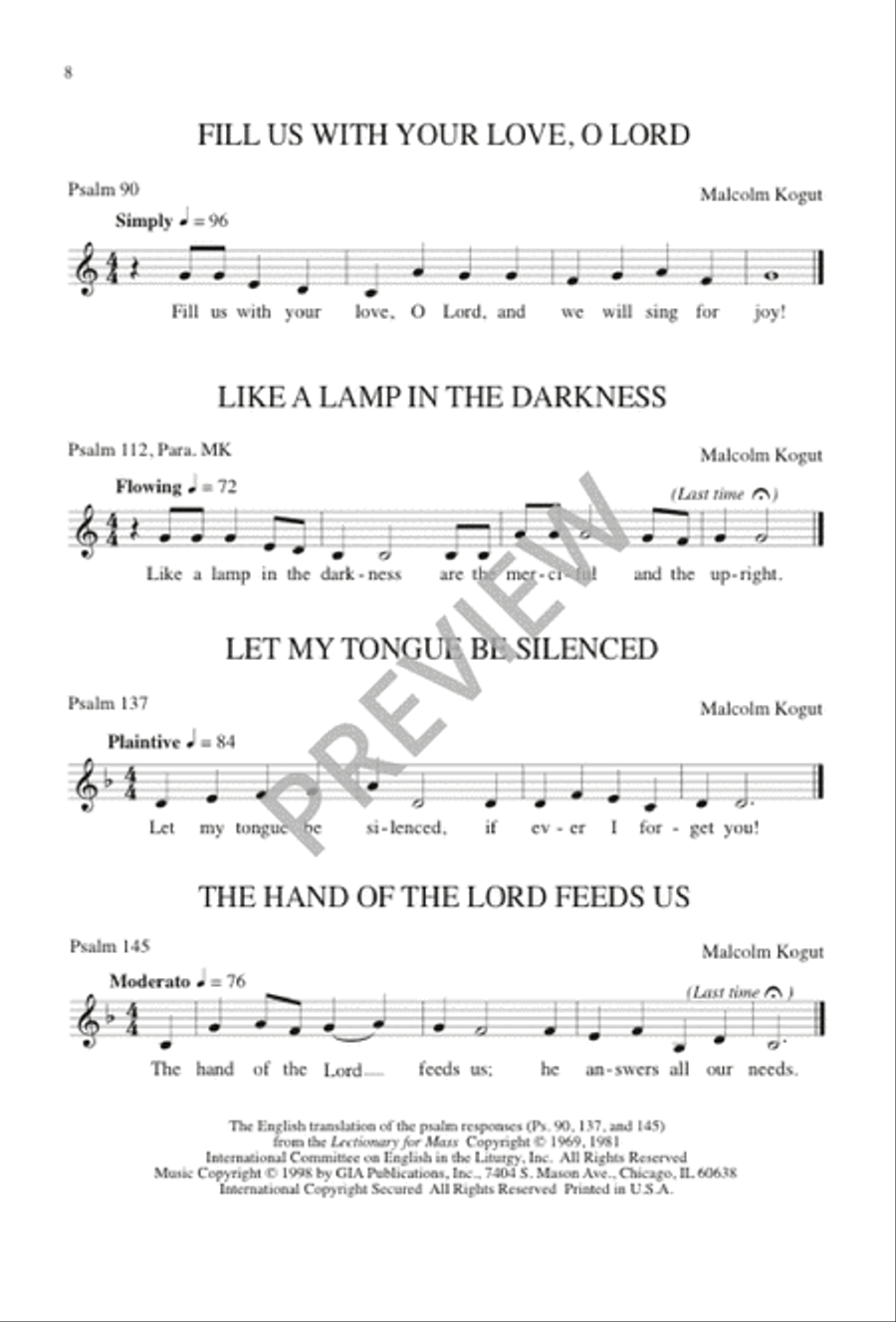 Psalms for the Church Year - Volume 10, Choral Refrains 4-Part scores gallery preview page 9