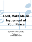 Lord, Make Me an Instrument of Your Peace