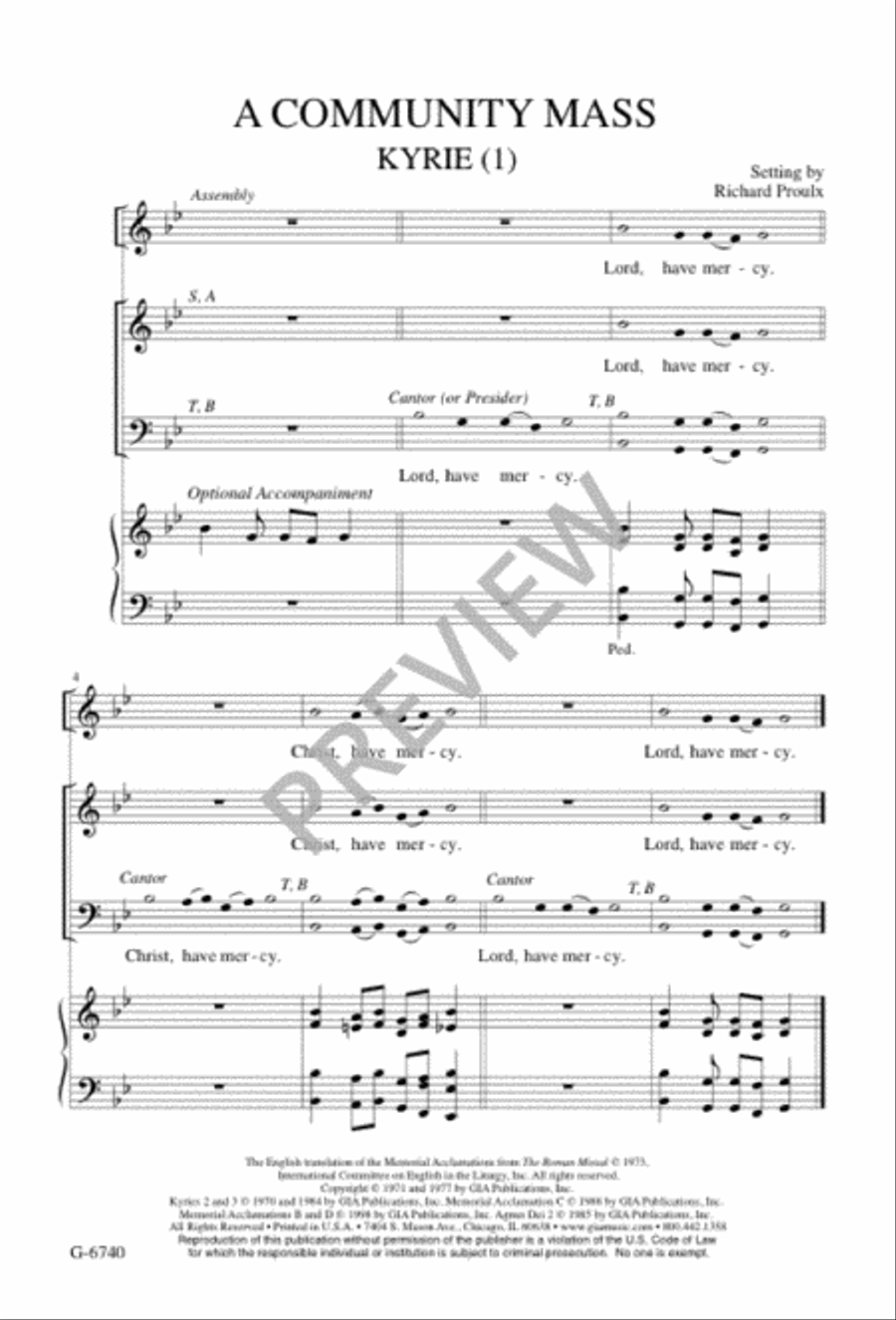 A Community Mass - Choral / Accompaniment edition A Community Mass - Choral / Accompaniment edition 4-Part scores gallery preview page 4