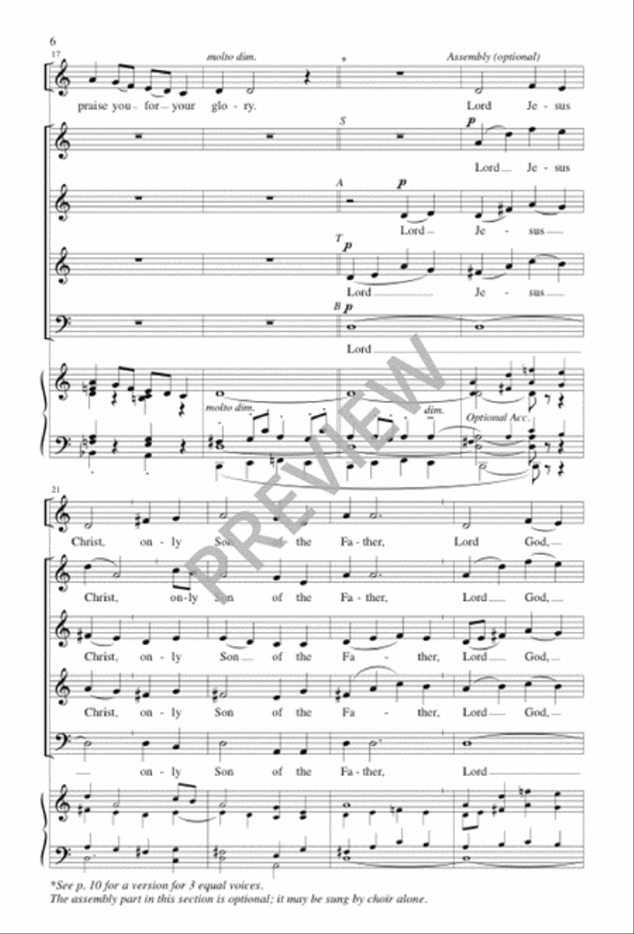A Community Mass - Choral / Accompaniment edition A Community Mass - Choral / Accompaniment edition 4-Part scores gallery preview page 8