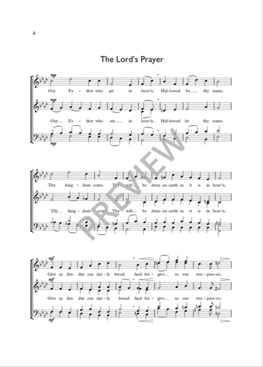 Preces and Responses / Lord's Prayer 4-Part scores gallery preview page 5