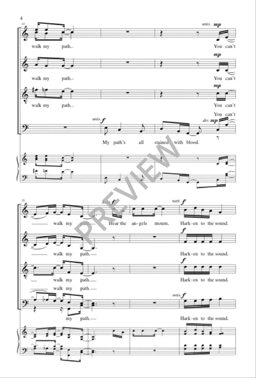 Sinner, You Can't Walk My Path SSAATTBB scores gallery preview page 4