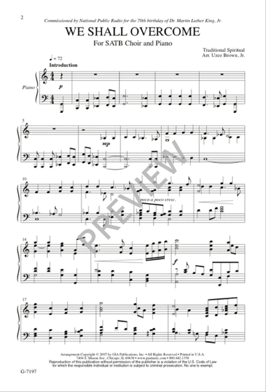 We Shall Overcome We Shall Overcome 4-Part scores gallery preview page 2