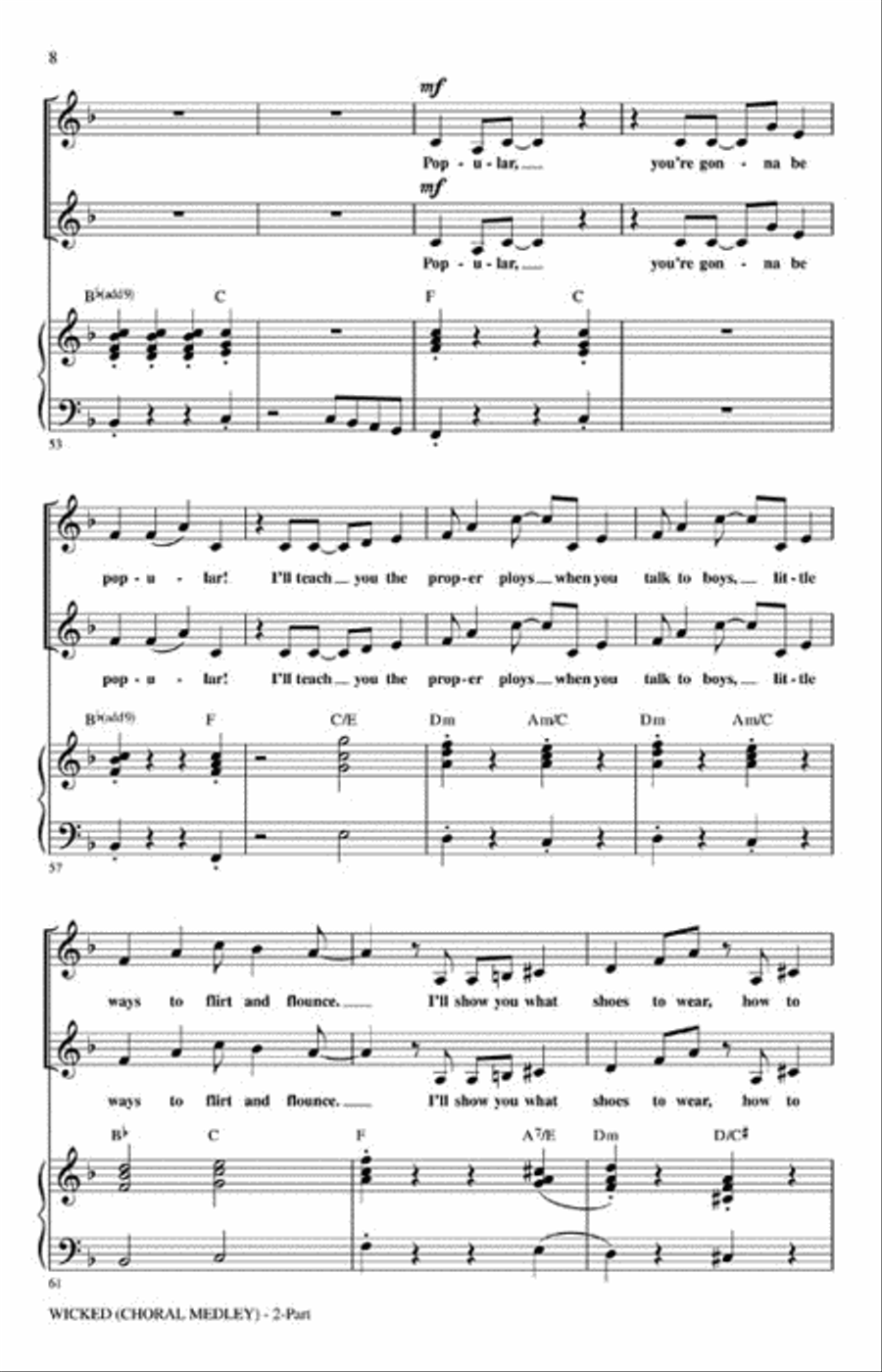 Wicked (Choral Medley) Wicked (Choral Medley) 2-Part scores gallery preview page 3