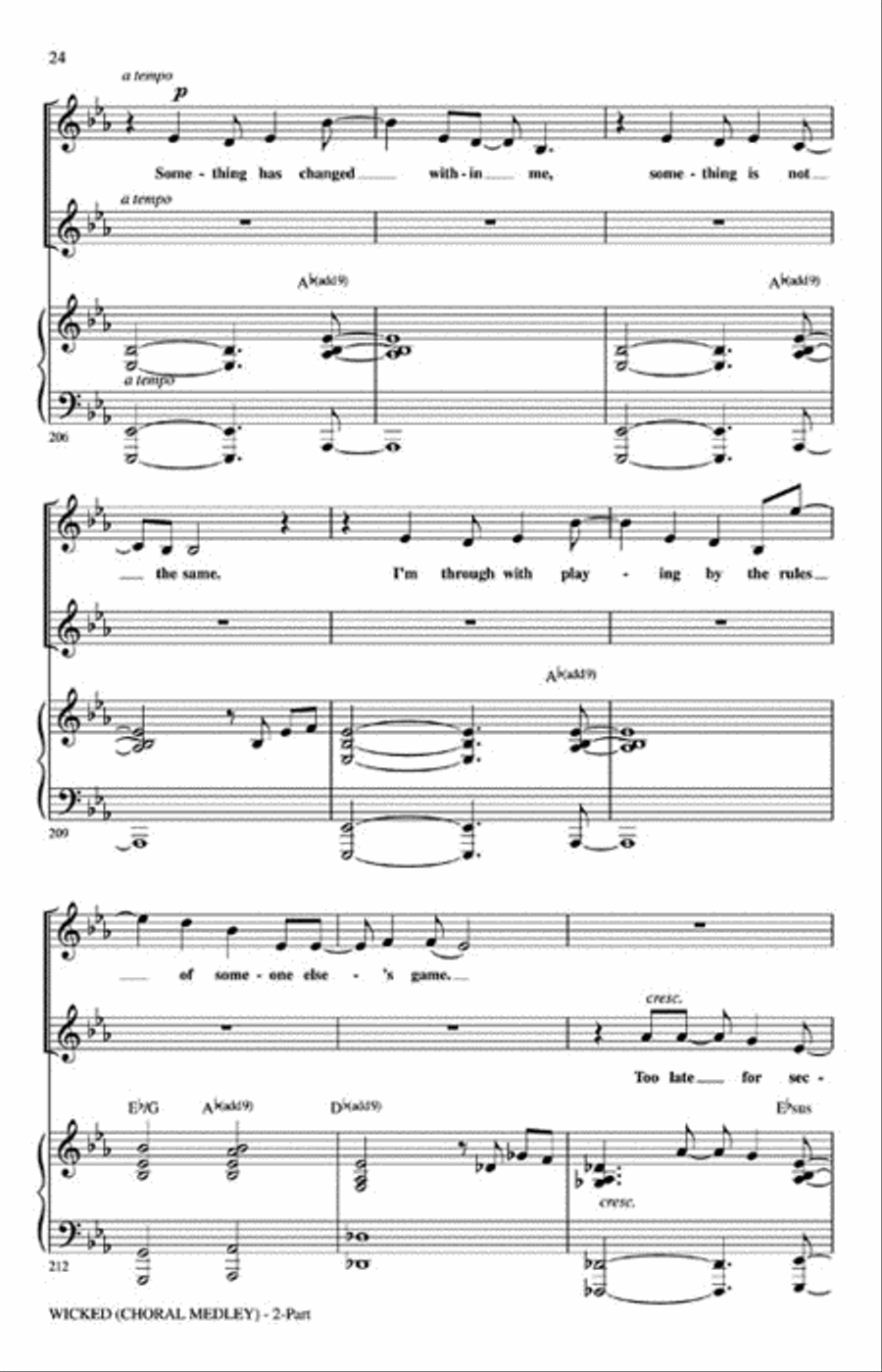 Wicked (Choral Medley) Wicked (Choral Medley) 2-Part scores gallery preview page 5