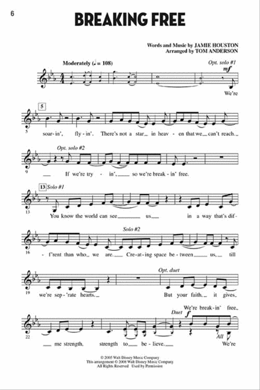 Let's All Sing Songs from Disney's High School Musical Choir scores gallery preview page 3