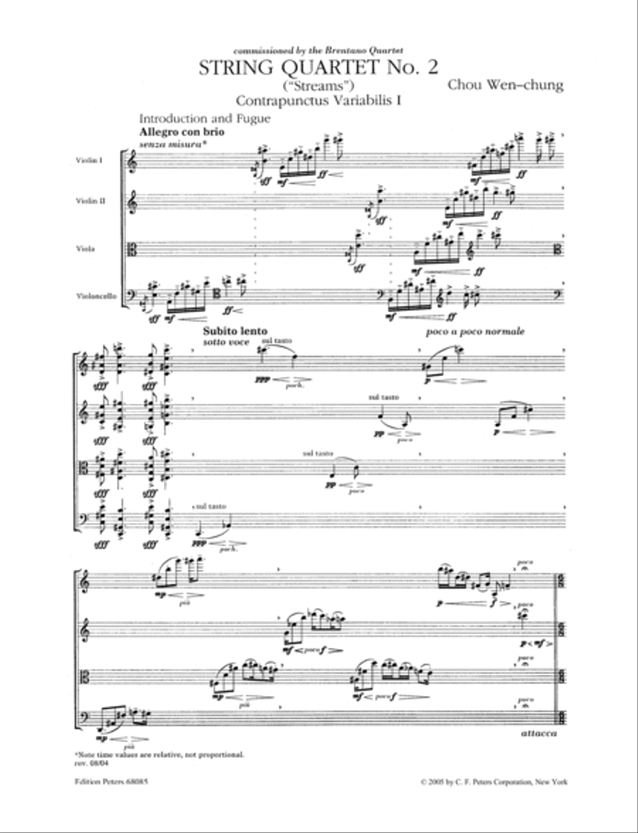 String Quartet No. 2 'Streams' String Quartet scores gallery preview page 8