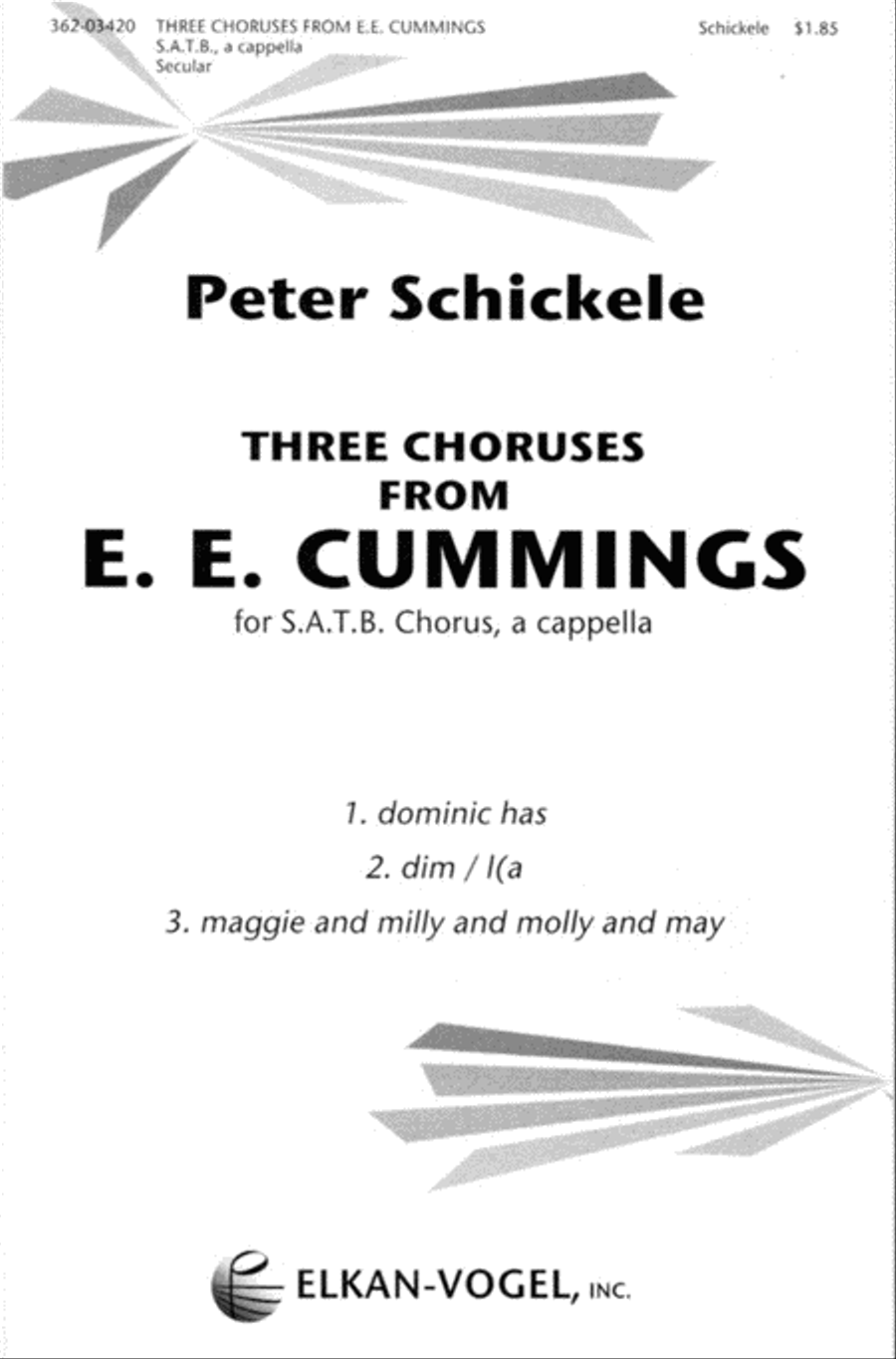 Three Choruses From E.E. Cummings 4-Part scores gallery preview page 1