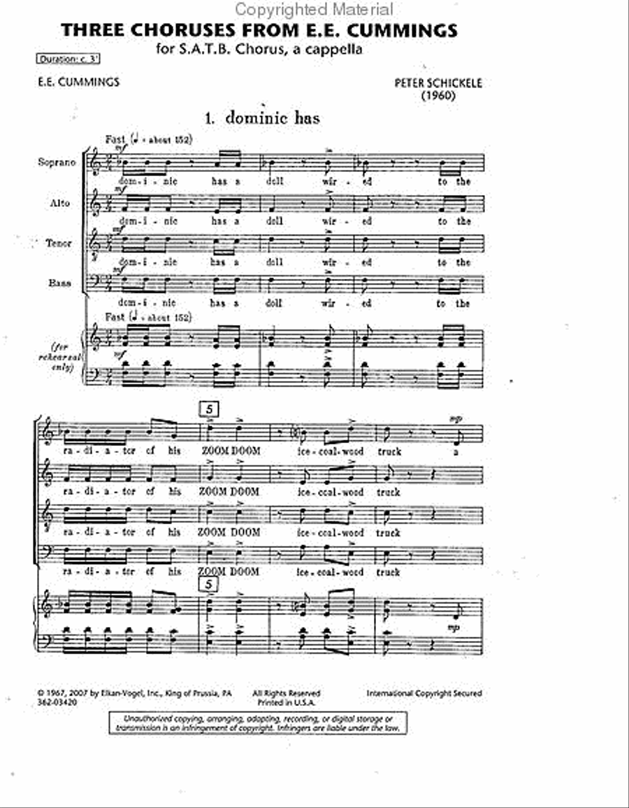 Three Choruses From E.E. Cummings 4-Part scores gallery preview page 2