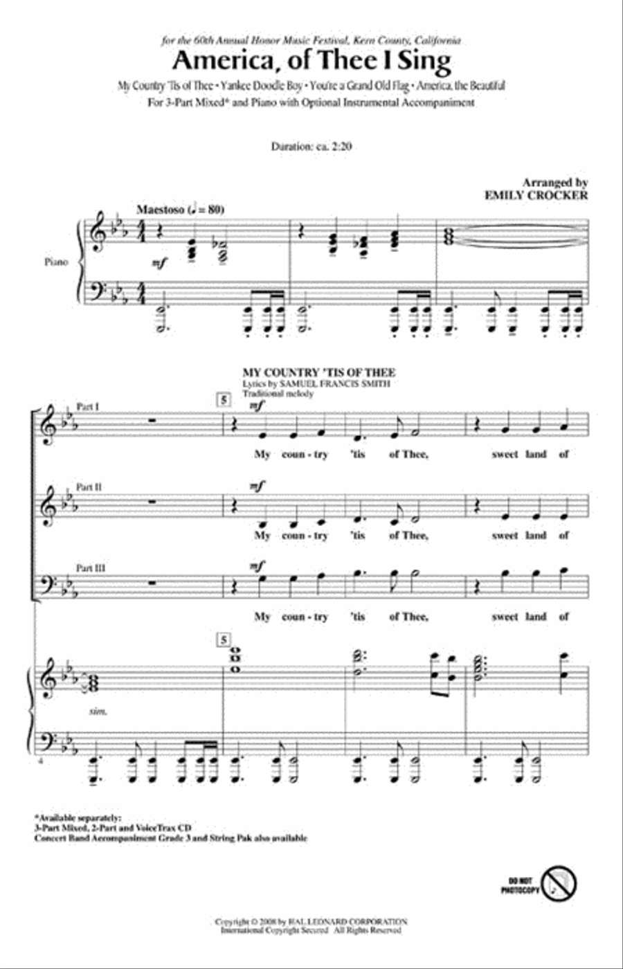 America, of Thee I Sing Choir scores gallery preview page 2