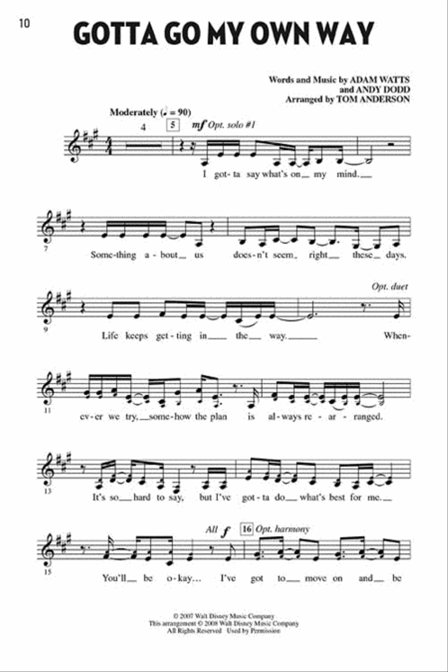 Let's All Sing Songs from Disney's High School Musical 2 Choir scores gallery preview page 4