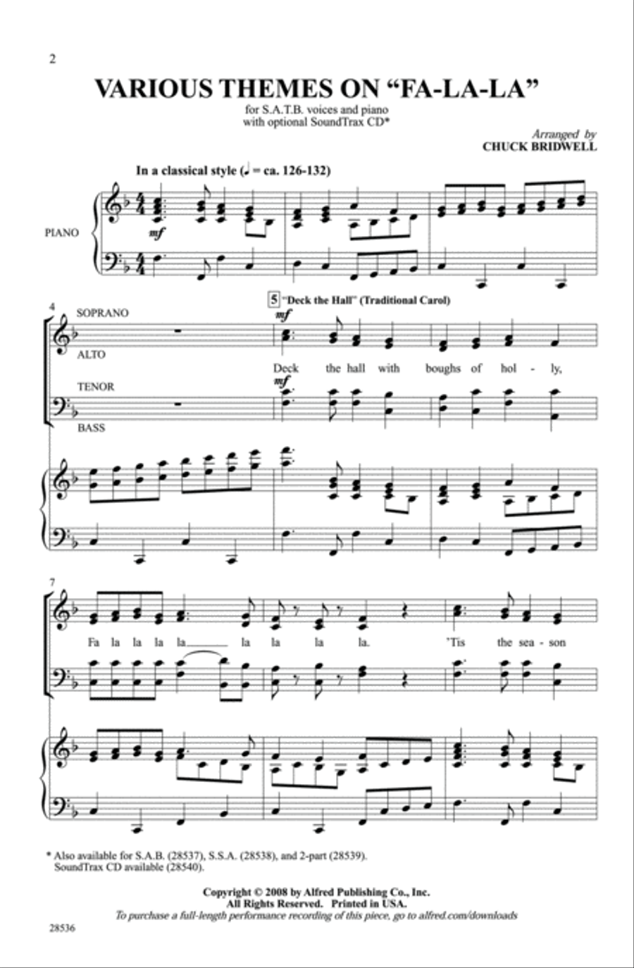 Various Themes on Fa-La-La 4-Part scores gallery preview page 2