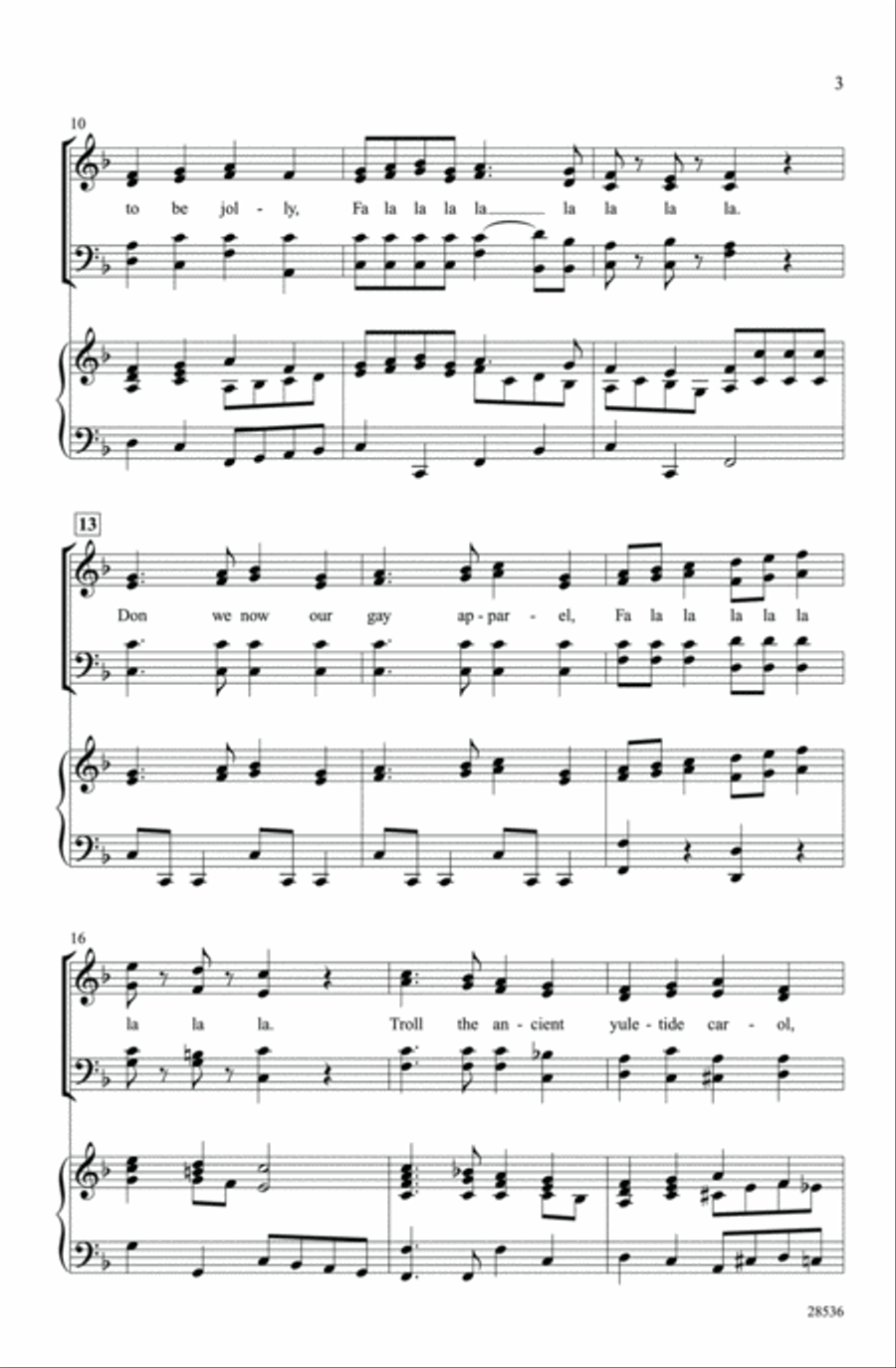 Various Themes on Fa-La-La 4-Part scores gallery preview page 3
